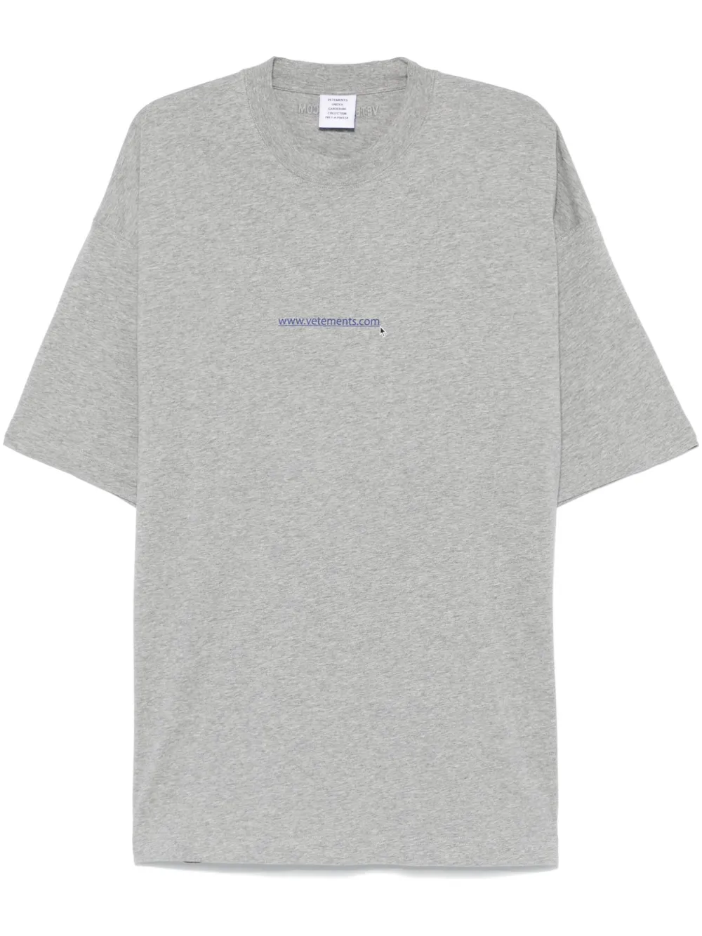 Футболка с логотипом VETEMENTS, серый 
Футболка с логотипом VETEMENTS, серый