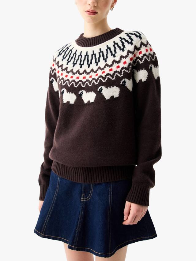 Свитер Ashie Crew с узором Fair Isle из ягнячьей шерсти Hunter, Chocolate Brown
Свитер Ashie Crew с узором Fair Isle из ягнячьей шерсти Hunter, Chocolate Brown