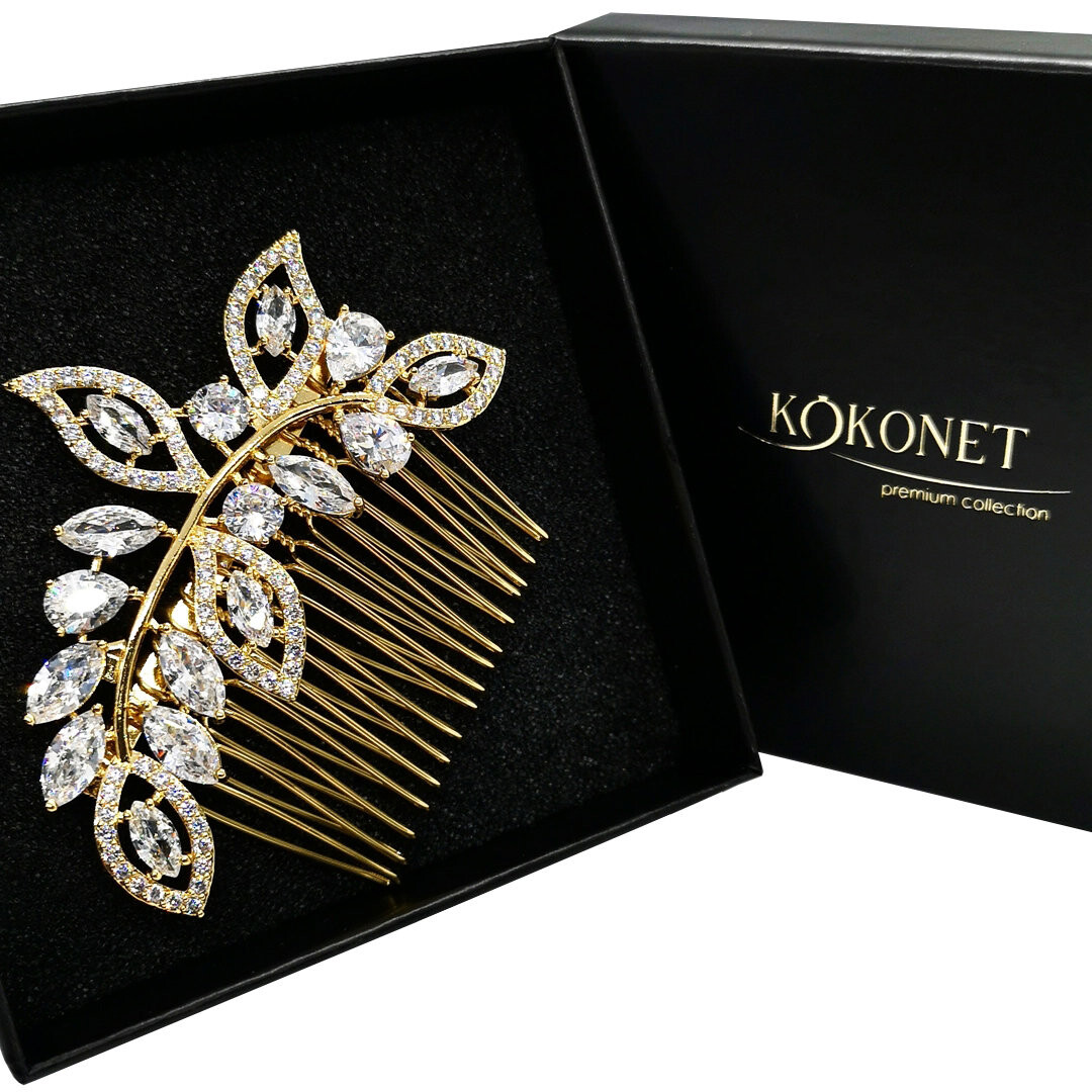 Золотой свадебный гребень JOVIE Kokonet
Золотой свадебный гребень JOVIE Kokonet