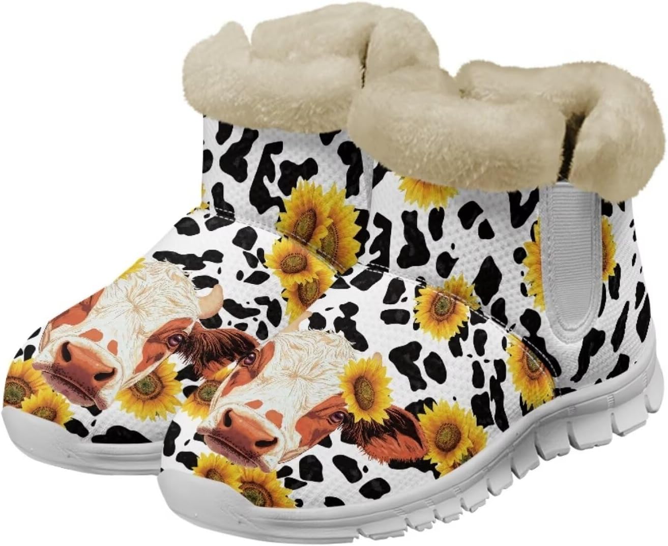 Унисекс зимние снежные ботинки JoyLamoria, эластичные ботильоны до щиколотки, уличные, легко надеваются, удобные пушистые ботинки, Sunflower Cow Print
Унисекс зимние снежные ботинки JoyLamoria, эластичные ботильоны до щиколотки, уличные, легко надеваются, удобные пушистые ботинки, Sunflower Cow Print