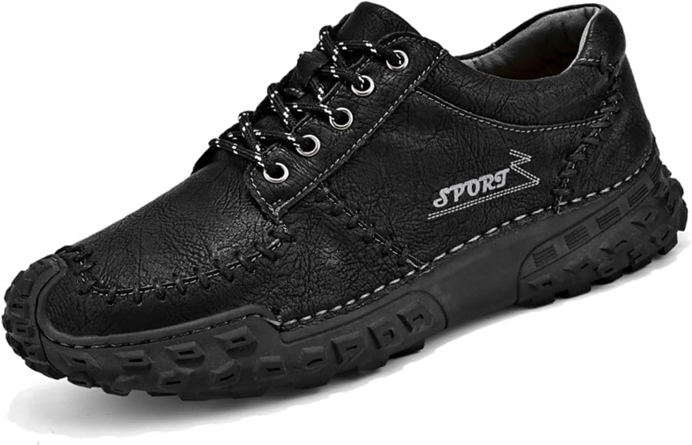 Мужские кожаные туфли с ручной прошивкой, противоскользящие походные ботинки, удобные шнурки и модель без шнурков с рифленой подошвой, легкая обувь для повседневной носки на улице, для прогулок и вождения Etoryoox, черный
Мужские кожаные туфли с ручной прошивкой, противоскользящие походные ботинки, удобные шнурки и модель без шнурков с рифленой подошвой, легкая обувь для повседневной носки на улице, для прогулок и вождения Etoryoox, черный