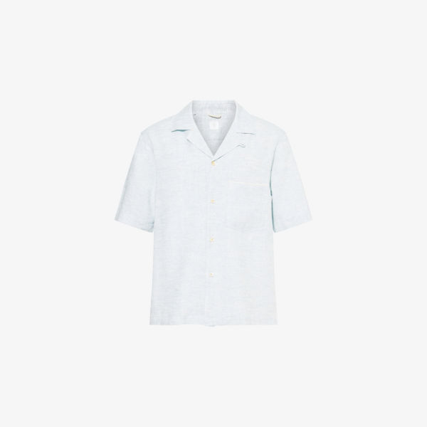 Рубашка Eleventy с накладными карманами из смесового льна, синий
Рубашка Eleventy с накладными карманами из смесового льна, синий