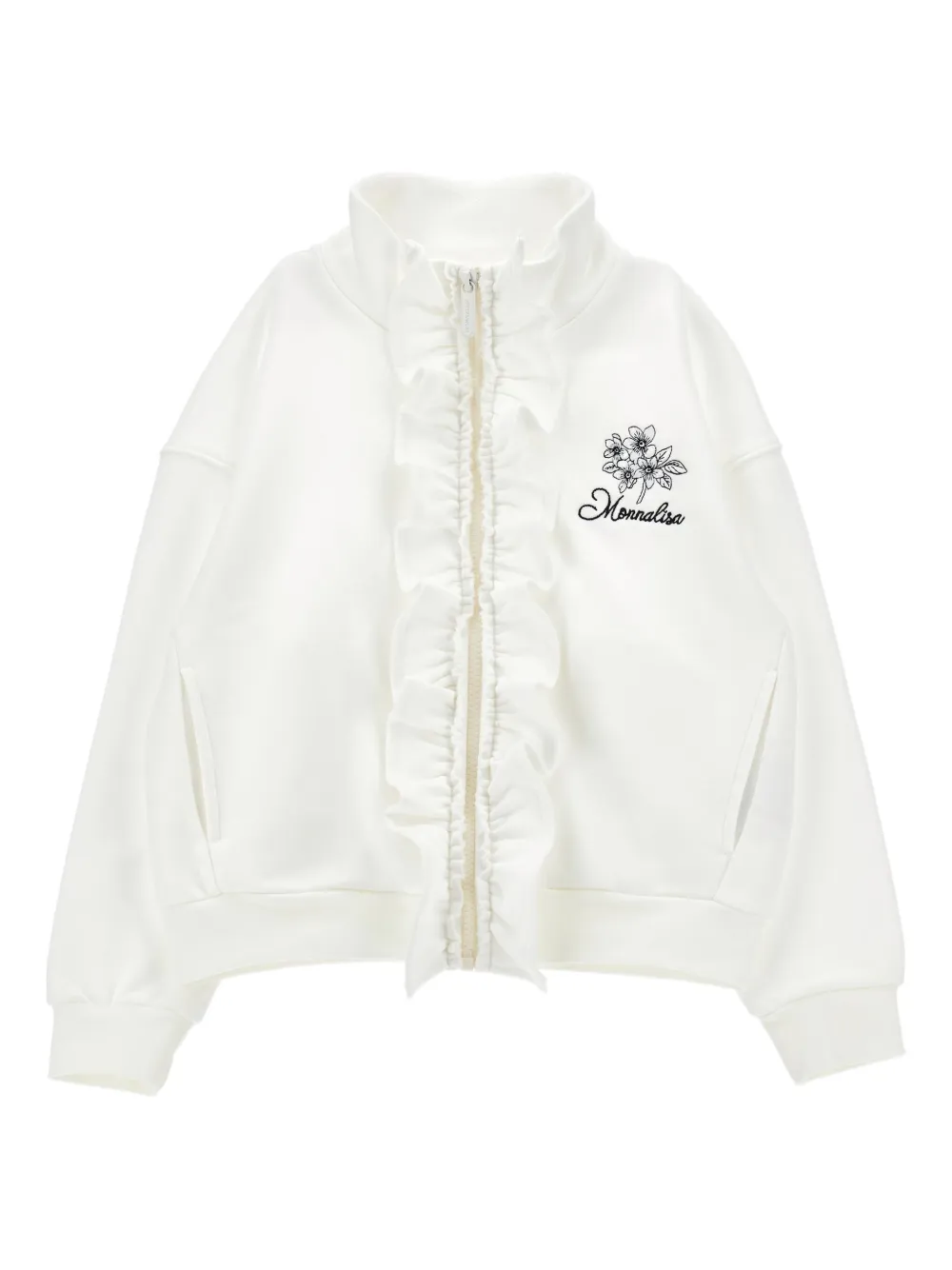 Толстовка на молнии с оборками Monnalisa, белый
Толстовка на молнии с оборками Monnalisa, белый