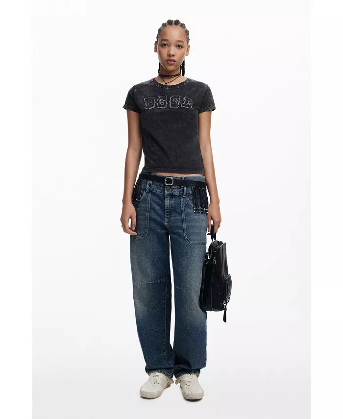 Женская рубашка с логотипом и заклепками Desigual, серый
Женская рубашка с логотипом и заклепками Desigual, серый