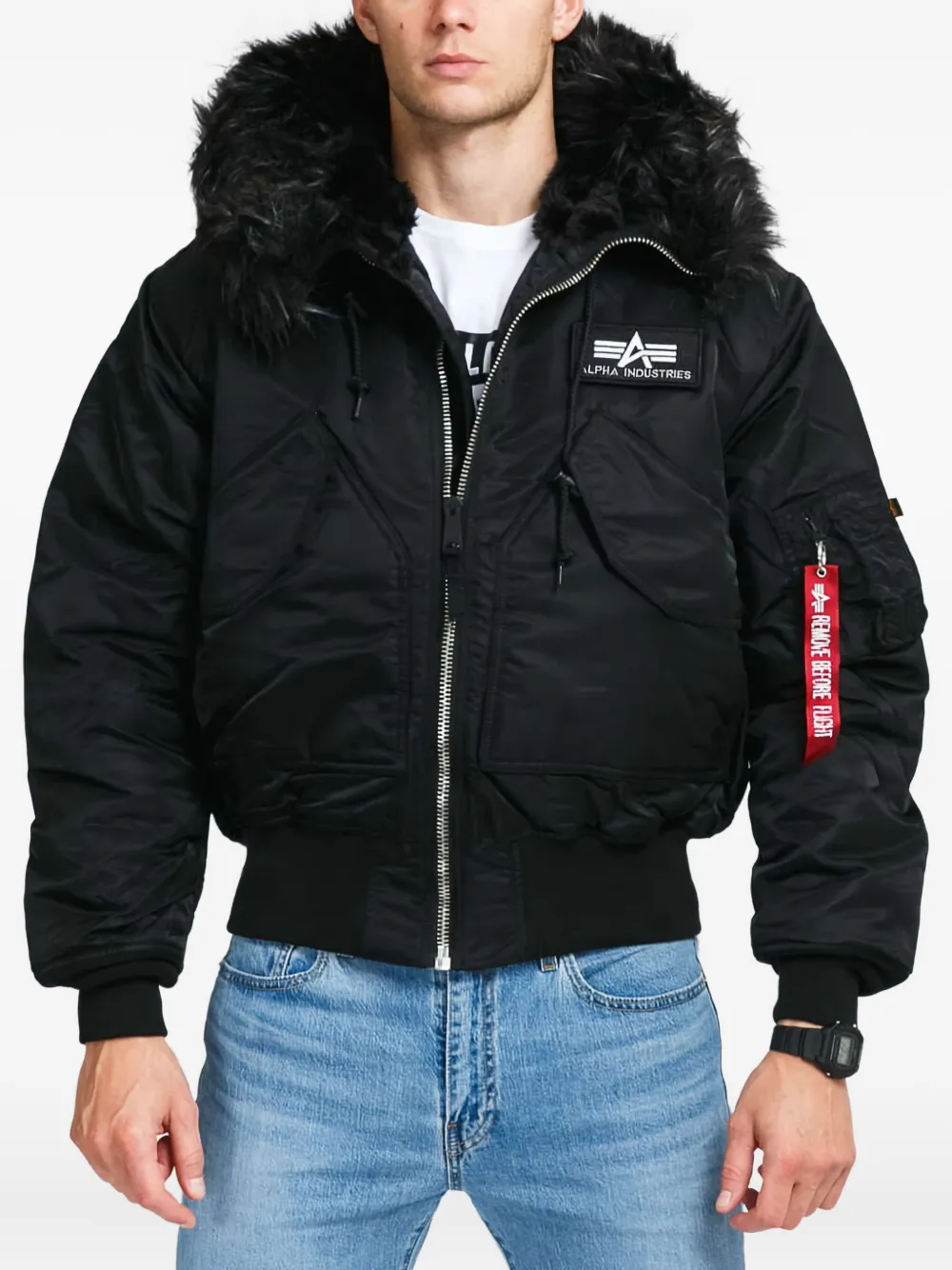 Куртка с капюшоном из искусственного меха Alpha Industries, черный
Куртка с капюшоном из искусственного меха Alpha Industries, черный