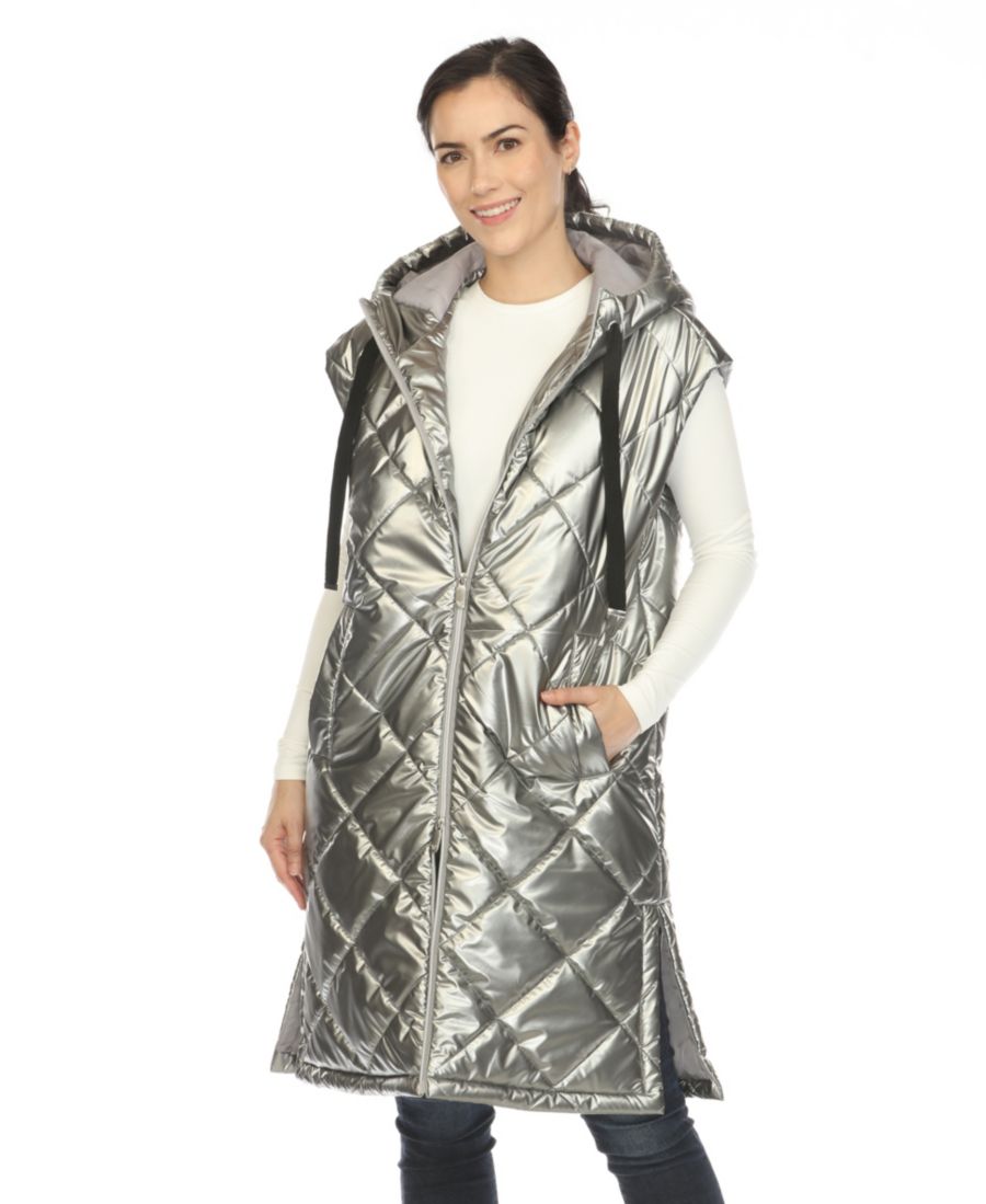 Женский длинный пуховый жилет с металлическим блеском White Mark, Metallic Silver
Женский длинный пуховый жилет с металлическим блеском White Mark, Metallic Silver