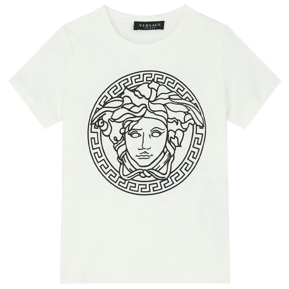 Детская футболка с круглым вырезом, средней толщины Versace, белый
Детская футболка с круглым вырезом, средней толщины Versace, белый