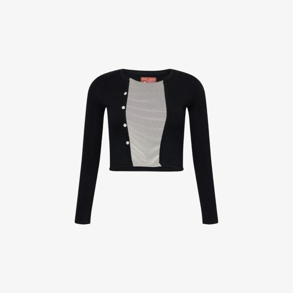 Кардиган Praying многослойный хлопковый с сетчатой вставкой, черный
Кардиган Praying многослойный хлопковый с сетчатой вставкой, черный