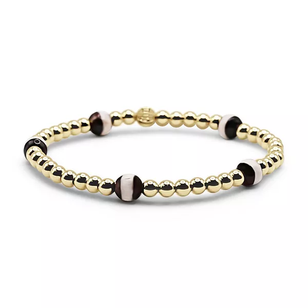 Не тускнеющий эластичный браслет с позолоченными шариками диаметром 4 мм и агатовыми бусинами диаметром 6 мм Bowood Lane, gold
Не тускнеющий эластичный браслет с позолоченными шариками диаметром 4 мм и агатовыми бусинами диаметром 6 мм Bowood Lane, gold