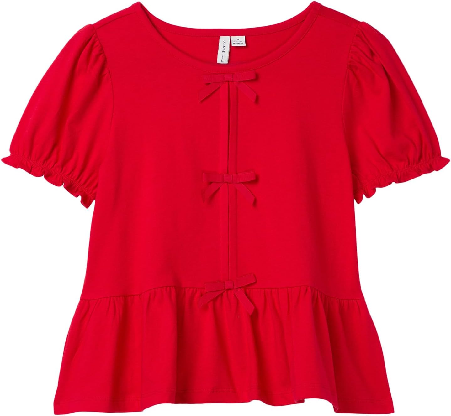 Топ Janie and Jack Three Bow Peplum Top, красный 
Топ Janie and Jack Three Bow Peplum Top, красный