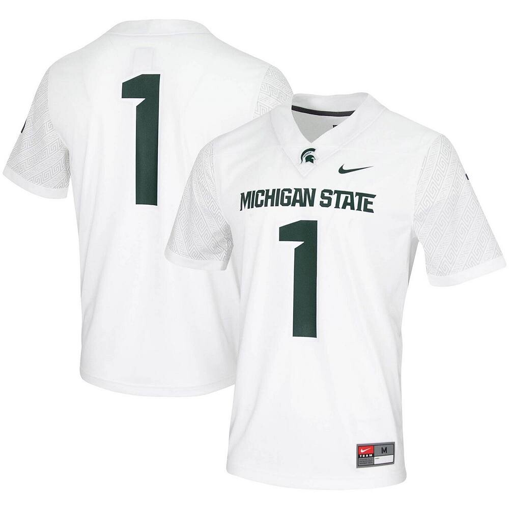 Мужское белое джерси Nike #1 Michigan State Spartans Untouchable Game, цвет Msu White
Мужское белое джерси Nike #1 Michigan State Spartans Untouchable Game, цвет Msu White