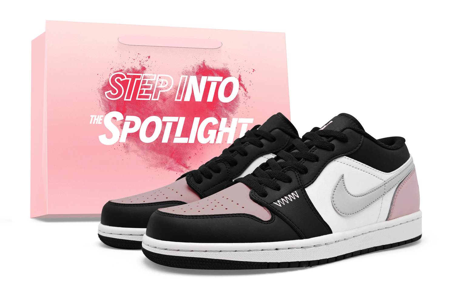 Jordan Air 1 Shadow Pink, Shopping Bag Limited Edition Увеличивающие рост низкие винтажные баскетбольные кроссовки Unisex
Jordan Air 1 Shadow Pink, Shopping Bag Limited Edition Увеличивающие рост низкие винтажные баскетбольные кроссовки Unisex
