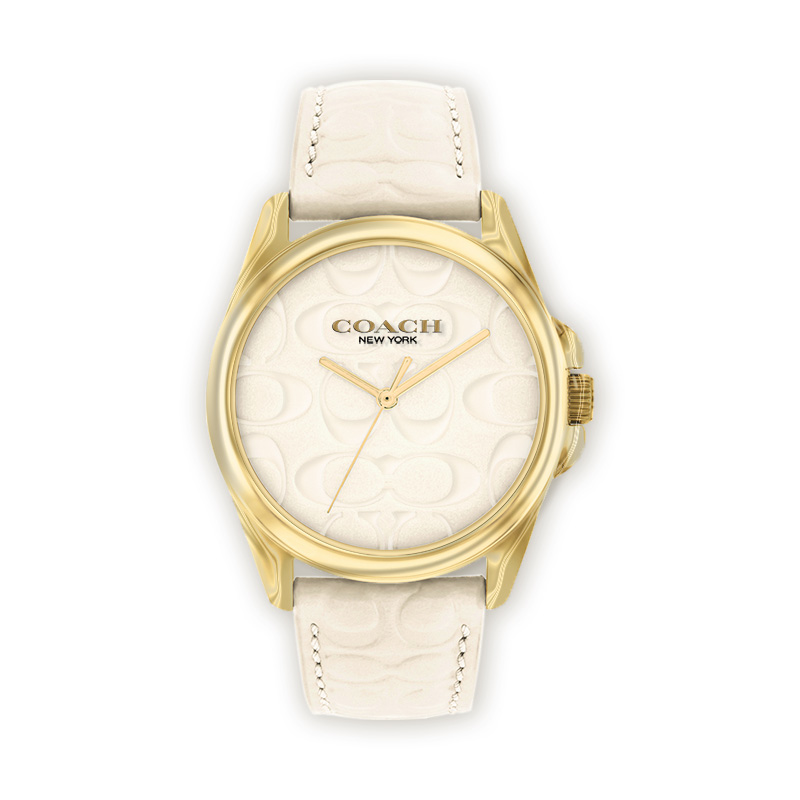 Часы женские COACH с кварцевым механизмом, белый циферблат 36 мм, ремешок из натуральной кожи
Часы женские COACH с кварцевым механизмом, белый циферблат 36 мм, ремешок из натуральной кожи