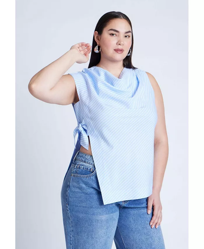 Женский асимметричный топ с завязками ELOQUII, белый
Женский асимметричный топ с завязками ELOQUII, белый