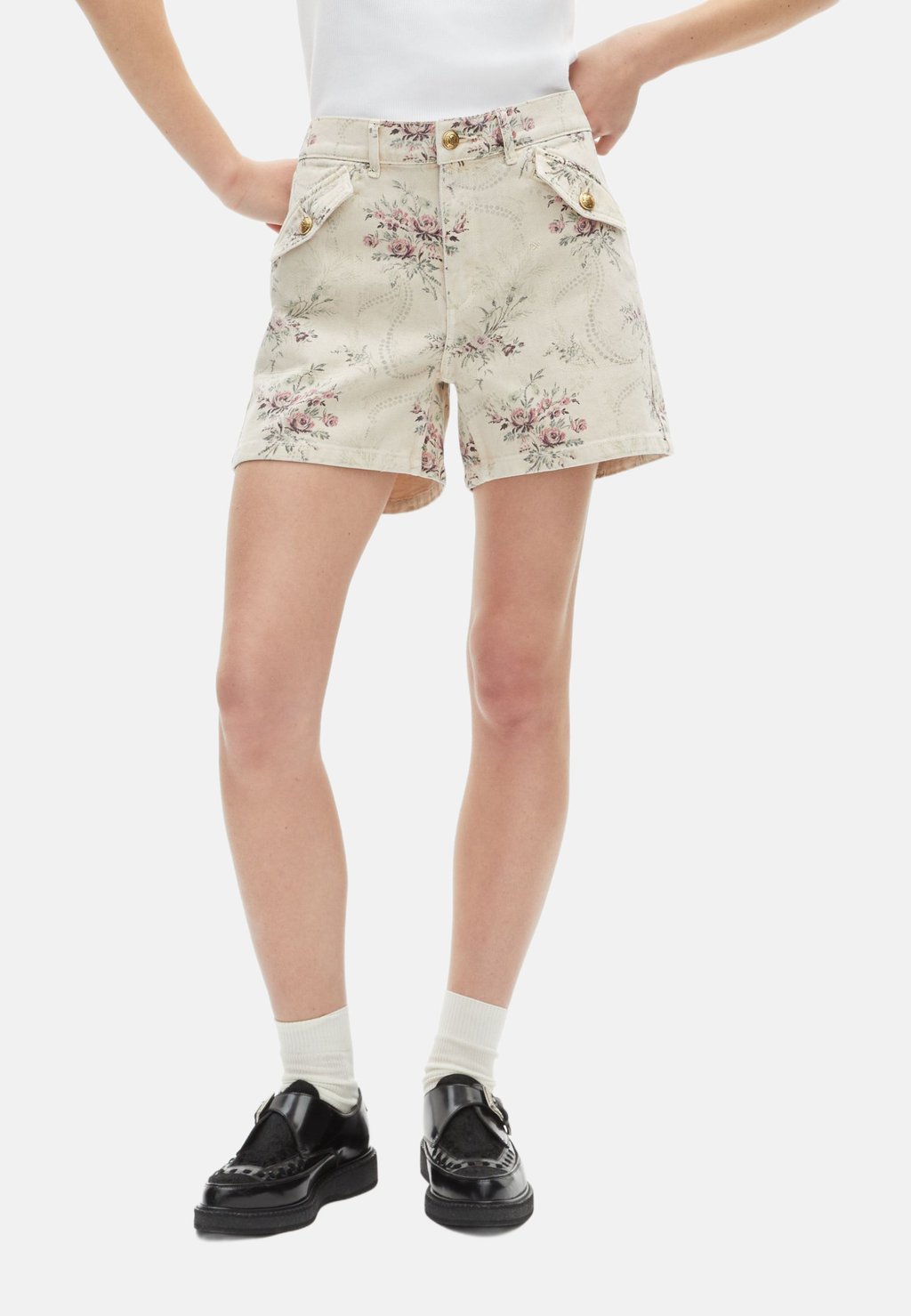 Джинсовые шорты The Kooples, бежевый
Джинсовые шорты The Kooples, бежевый