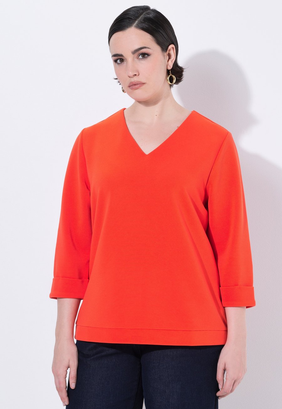 Топ Ulla Popken LIGHTLY TEXTURED 3/4 SLEEVE TEE, Coral
Топ Ulla Popken LIGHTLY TEXTURED 3/4 SLEEVE TEE, Coral