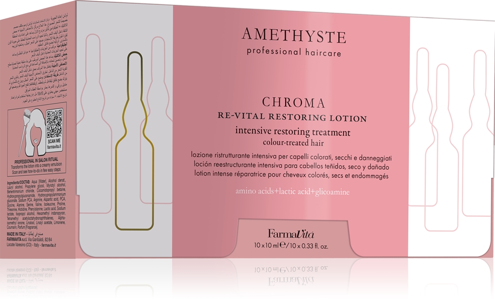 Amethyste Chroma восстанавливающий шелковый уход для окрашенных волос Farmavita, 10× 10 мл
Amethyste Chroma восстанавливающий шелковый уход для окрашенных волос Farmavita, 10× 10 мл
