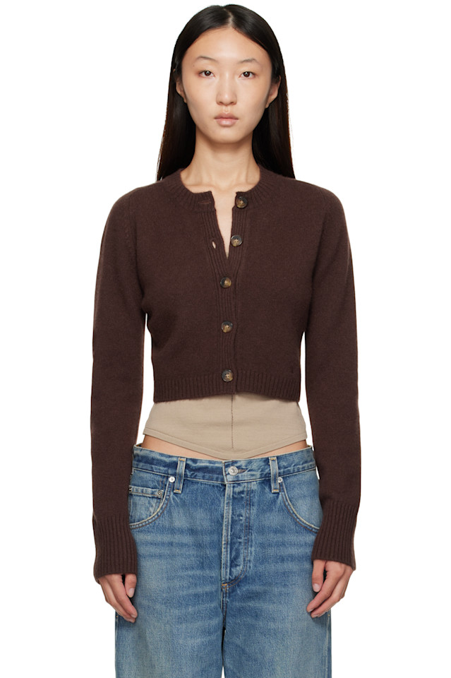 Кашемировый укороченный кардиган Zephir Loulou De Saison, коричневый
Кашемировый укороченный кардиган Zephir Loulou De Saison, коричневый