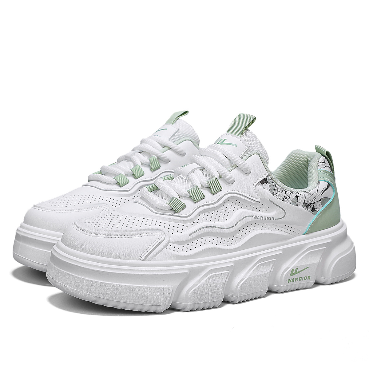 WARRIOR Мужские скейтерские кроссовки низкие белые черные белые зеленые, цвет White Green
WARRIOR Мужские скейтерские кроссовки низкие белые черные белые зеленые, цвет White Green