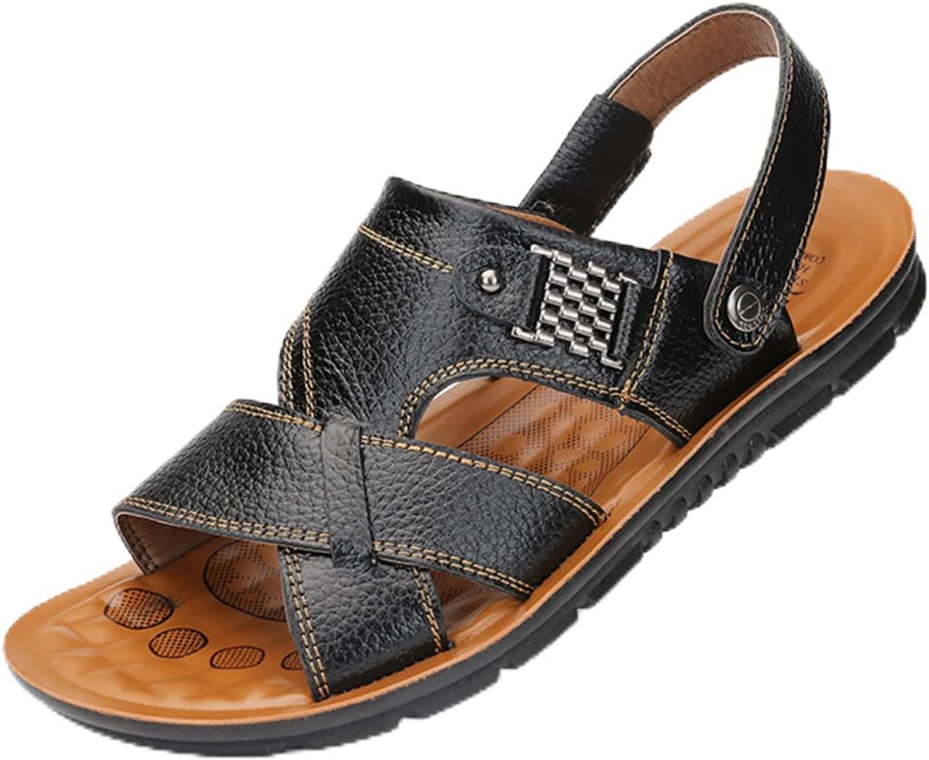 Мужские сандалии CHUUMEE из кожи, слайдеры с открытым носком и задней ремешком, удобные повседневные летние пляжные обувь, черный
Мужские сандалии CHUUMEE из кожи, слайдеры с открытым носком и задней ремешком, удобные повседневные летние пляжные обувь, черный