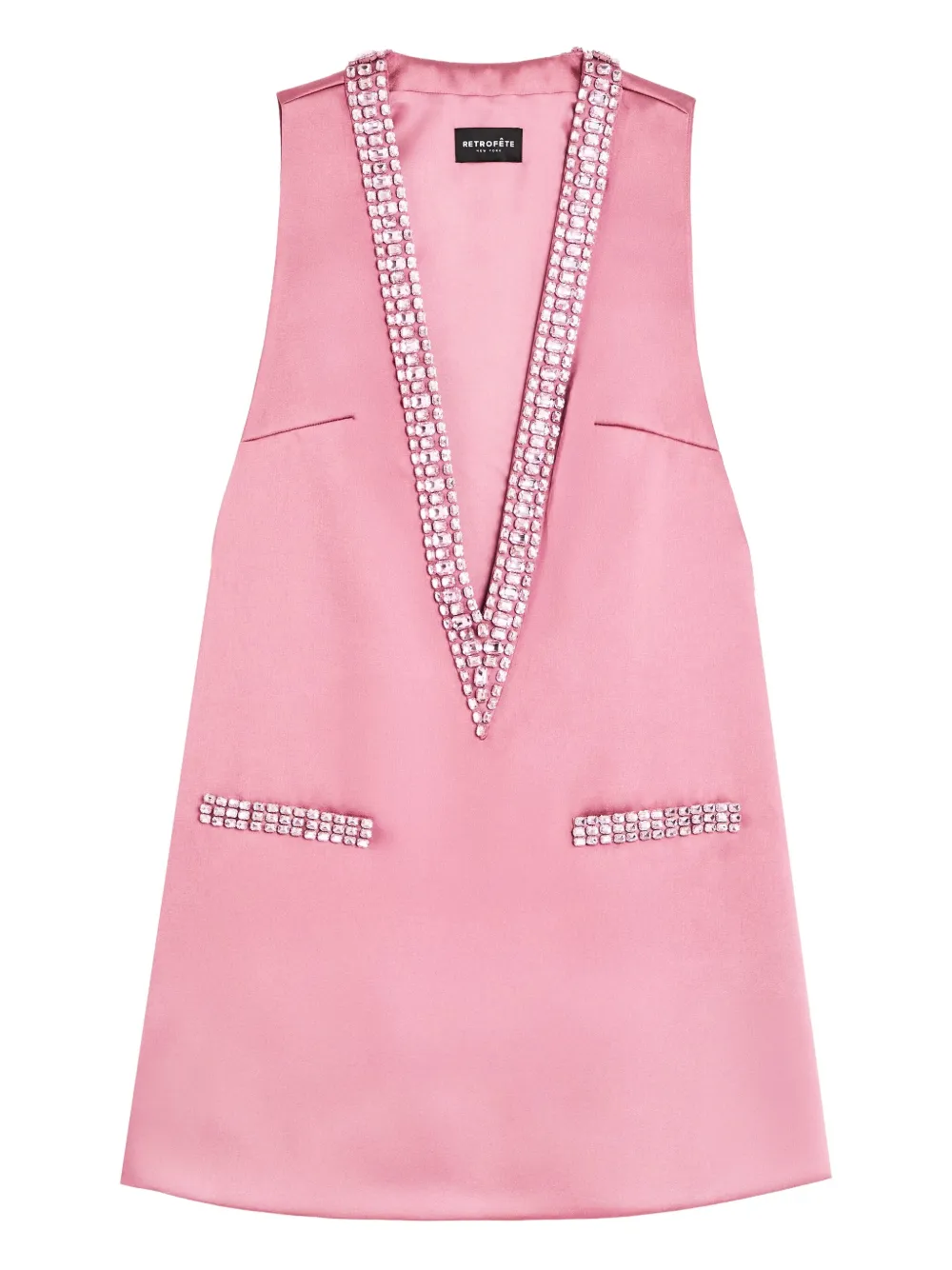 Декорированное платье мини с V-образным вырезом Retrofete, розовый 
Декорированное платье мини с V-образным вырезом Retrofete, розовый