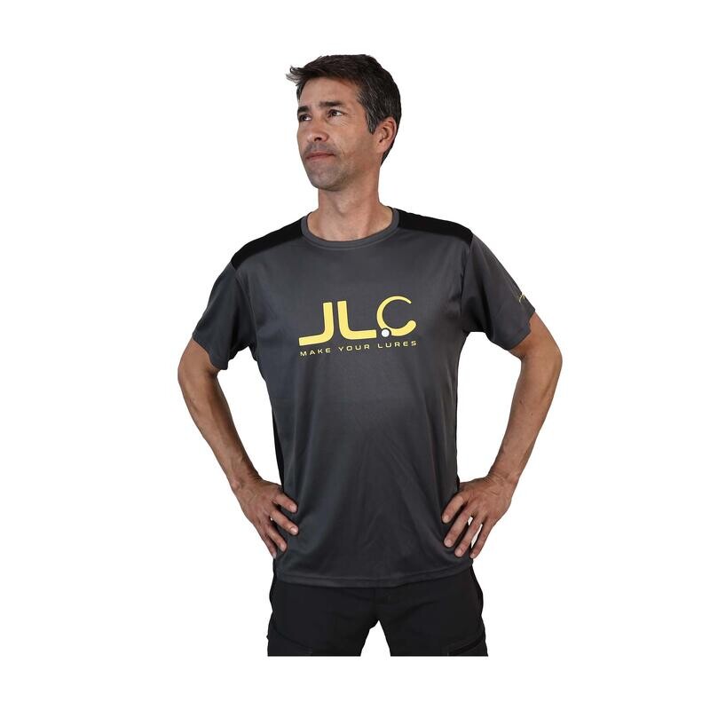 Мужская футболка из полиэстера для технической рыбалки JLC серо-черная с коротким рукавом
Мужская футболка из полиэстера для технической рыбалки JLC серо-черная с коротким рукавом