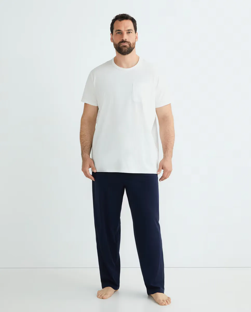 Базовая мужская футболка больших размеров с короткими рукавами из хлопка BCI Emidio Tucci, белый 
Базовая мужская футболка больших размеров с короткими рукавами из хлопка BCI Emidio Tucci, белый