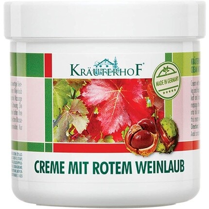 Крем для ног Red Vines с листьями и конским каштаном от варикозного расширения вен 250мл, Kräuterhof
Крем для ног Red Vines с листьями и конским каштаном от варикозного расширения вен 250мл, Kräuterhof