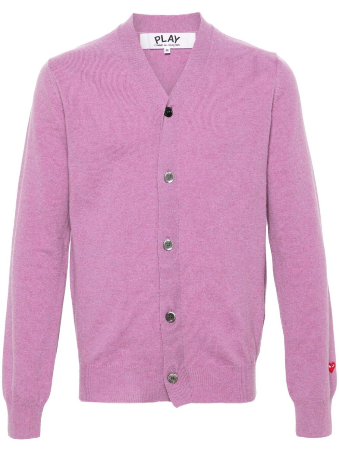 Шерстяной кардиган с V-образным вырезом Comme Des Garçons Play, фиолетовый
Шерстяной кардиган с V-образным вырезом Comme Des Garçons Play, фиолетовый