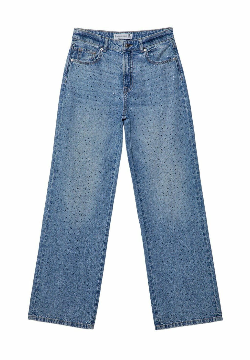 Джинсы прямого покроя WITH RHINESTONES Stradivarius, деним
Джинсы прямого покроя WITH RHINESTONES Stradivarius, деним