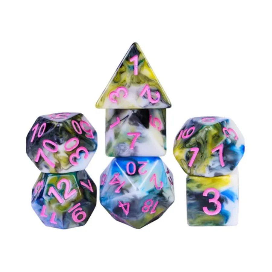 Набор Poly — Into the Bog с розовым (7), Dice Sets - Resin/Acrylic - Rainbow & Multi-Colored (Foam Brain Games)
Набор Poly — Into the Bog с розовым (7), Dice Sets - Resin/Acrylic - Rainbow & Multi-Colored (Foam Brain Games)