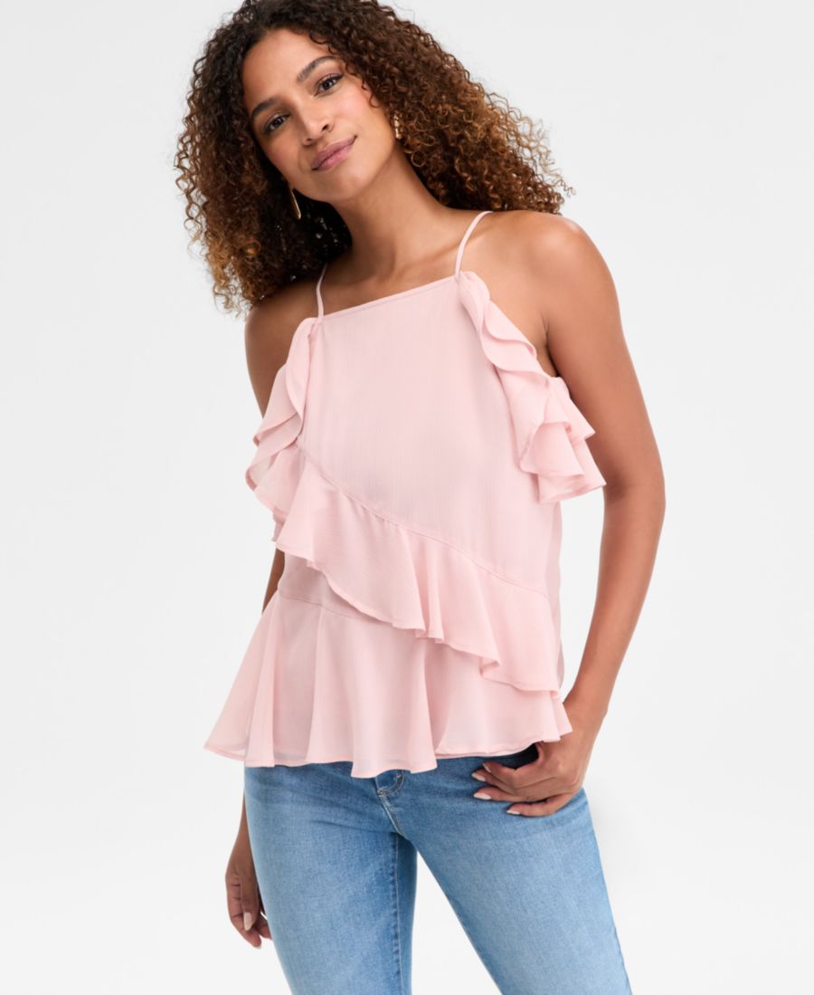 Женская майка с оборками и воротником-фартуком INC International Concepts, Cotton Candy
Женская майка с оборками и воротником-фартуком INC International Concepts, Cotton Candy