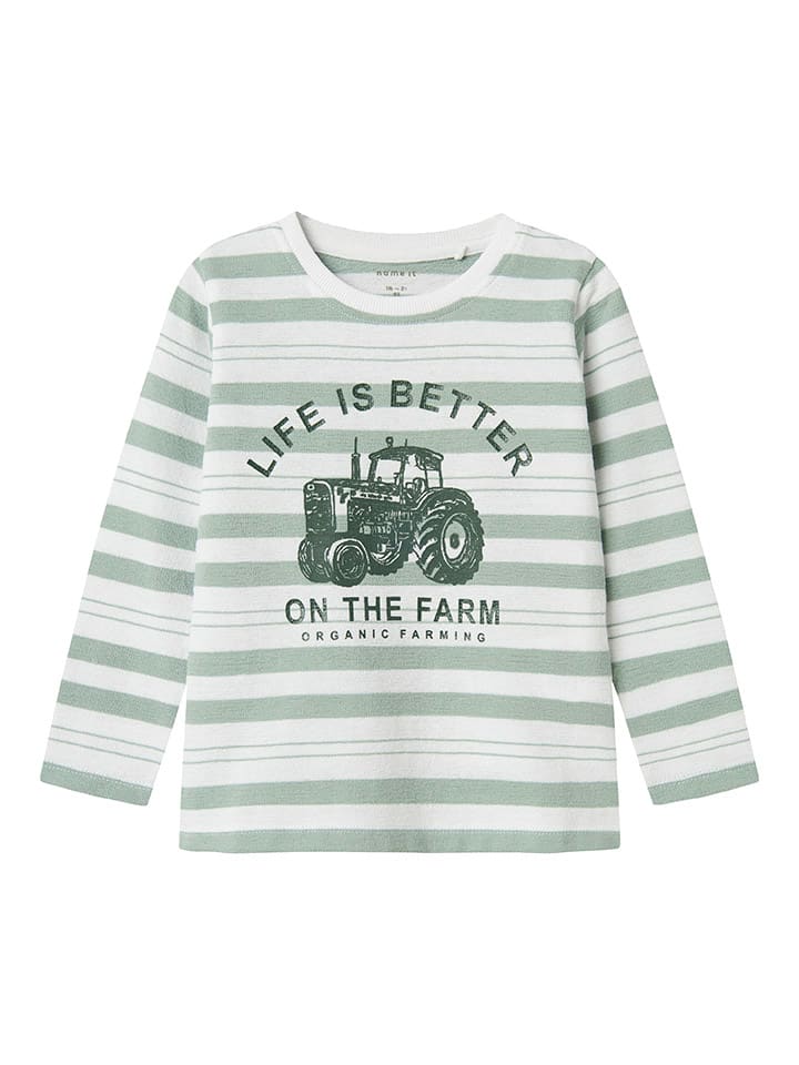 Рубашка с длинным рукавом name it, белый/зеленый
Рубашка с длинным рукавом name it, белый/зеленый