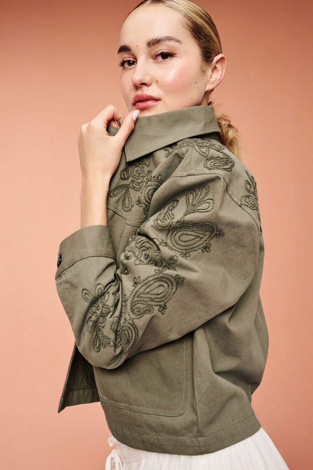 Хлопковая куртка с вышивкой Next, зеленый
Хлопковая куртка с вышивкой Next, зеленый