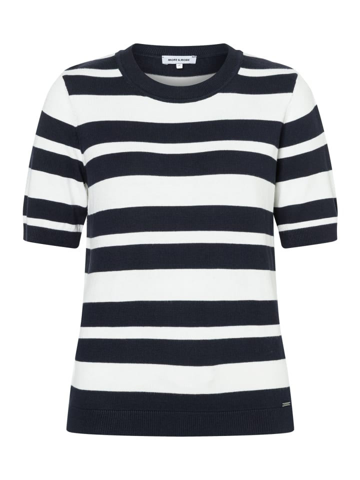 More & More Полосатый свитер с короткими рукавами, темно-синий/бежевый
More & More Полосатый свитер с короткими рукавами, темно-синий/бежевый