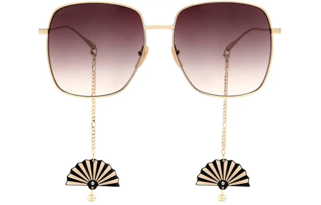 Очки солнцезащитные женские Gucci с подвесками в виде веера, золотой
Очки солнцезащитные женские Gucci с подвесками в виде веера, золотой