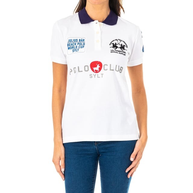 Женская рубашка-поло с короткими рукавами и воротником с лацканами контрастного цвета 2wpg76 La Martina, белый
Женская рубашка-поло с короткими рукавами и воротником с лацканами контрастного цвета 2wpg76 La Martina, белый