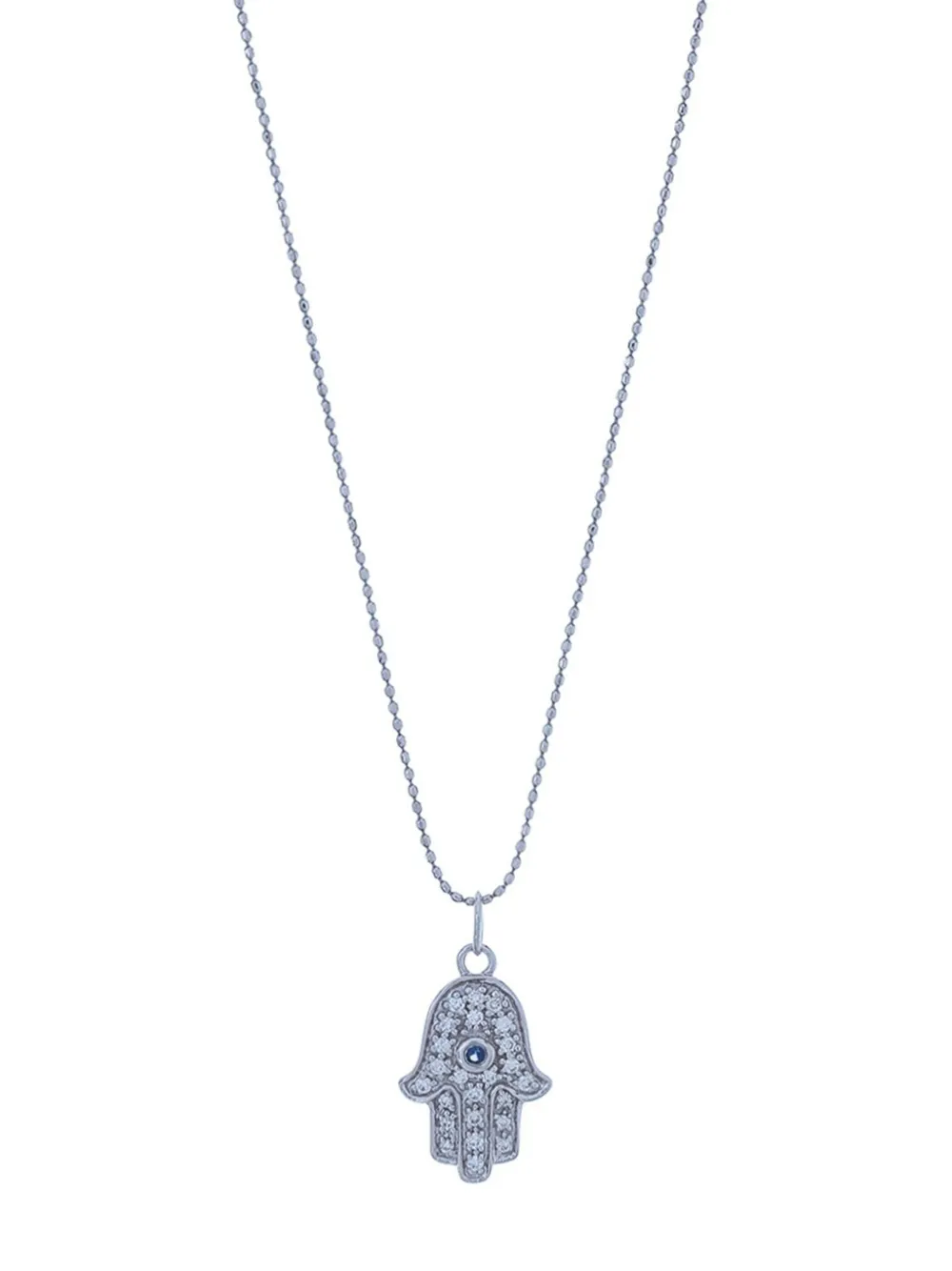 Колье Hamsa из белого золота с бриллиантами и сапфирами Sydney Evan, серебяный
Колье Hamsa из белого золота с бриллиантами и сапфирами Sydney Evan, серебяный