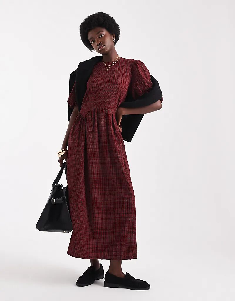 Платье мидакси Wednesday's Girl с текстурированной клетчатой отделкой и рукавами-фонариками красного цвета
Платье мидакси Wednesday's Girl с текстурированной клетчатой отделкой и рукавами-фонариками красного цвета