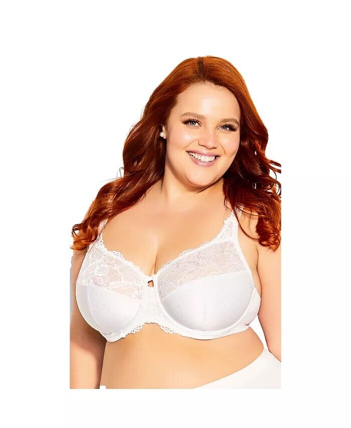 Женский кружевной бюстгальтер на косточках больших размеров AVENUE, белый
Женский кружевной бюстгальтер на косточках больших размеров AVENUE, белый