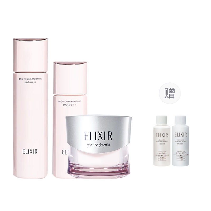 Наборы для ухода за кожей Revitalize: увлажняющие и питательные Elixir, pure and rich type water+emulsion+face cream+sample*2
Наборы для ухода за кожей Revitalize: увлажняющие и питательные Elixir, pure and rich type water+emulsion+face cream+sample*2