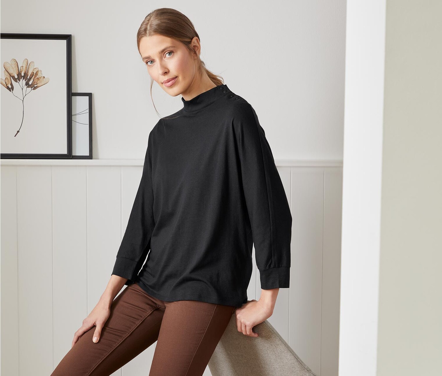 Рубашка летучая мышь с пуговицами Tchibo, черный
Рубашка летучая мышь с пуговицами Tchibo, черный