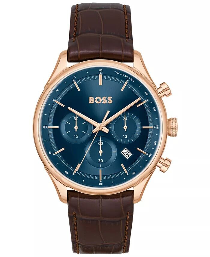 Мужские часы Gregor Quartz Chronograph Brown Mock с ремешком из натуральной зернистой кожи, 45 мм Hugo Boss
Мужские часы Gregor Quartz Chronograph Brown Mock с ремешком из натуральной зернистой кожи, 45 мм Hugo Boss