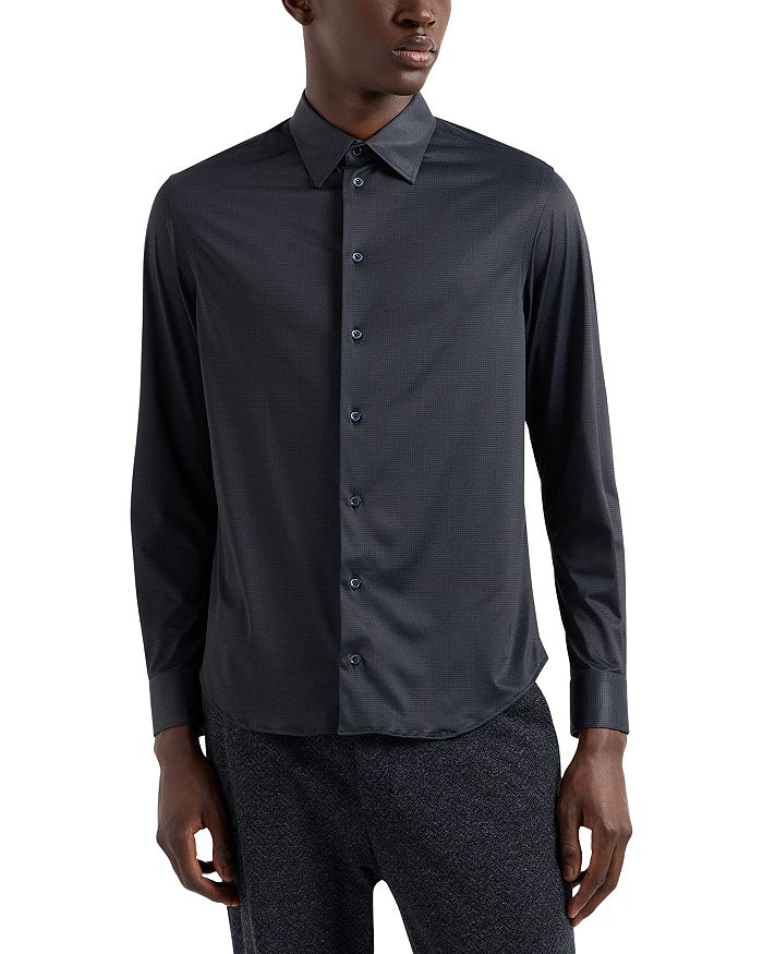 Четырехсторонняя растягивающаяся печатная рубашка Regular Fit на пуговицах Emporio Armani, серый
Четырехсторонняя растягивающаяся печатная рубашка Regular Fit на пуговицах Emporio Armani, серый