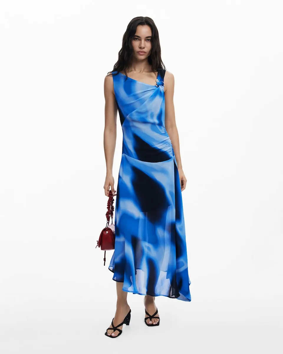 Асимметричное длинное платье без рукавов Desigual, синий
Асимметричное длинное платье без рукавов Desigual, синий