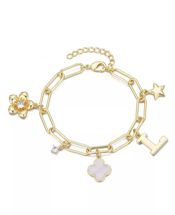 Золотой браслет с инициалами и массивными подвесками Adornia, gold-l
Золотой браслет с инициалами и массивными подвесками Adornia, gold-l