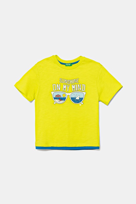 Детская хлопковая футболка United Colors Of Benetton, зеленый 
Детская хлопковая футболка United Colors Of Benetton, зеленый