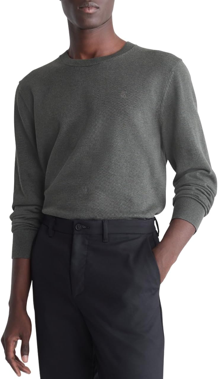 Мужской свитер Calvin Klein из смеси хлопка, объемный, с круглым вырезом, в рубчик, Beluga Heather
Мужской свитер Calvin Klein из смеси хлопка, объемный, с круглым вырезом, в рубчик, Beluga Heather