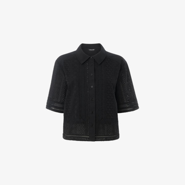 Рубашка Whistles с вышивкой на пуговицах, черный
Рубашка Whistles с вышивкой на пуговицах, черный