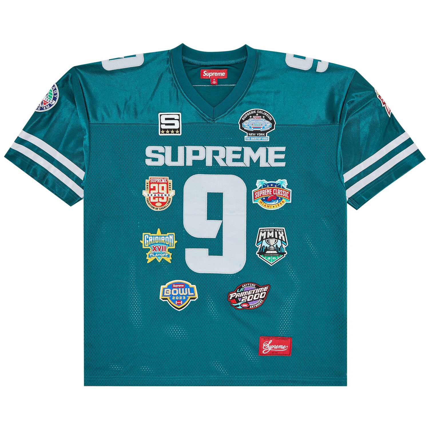 Футбольная майка с вышивкой Supreme Championships, темно-бирюзовая
Футбольная майка с вышивкой Supreme Championships, темно-бирюзовая